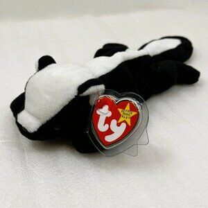 Ty Beanie Baby Stinky The Skunk Plush Toy Stuffed Animal 1995 Vintage Brand New